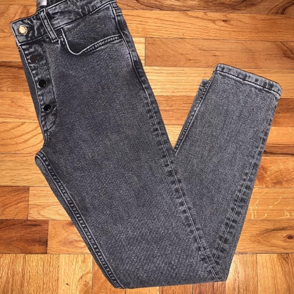 Anine Bing Frida Jeans Size 26 Charcoal Gray - Picture 2 of 7